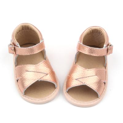 China Wholesale High Quality Genuine Leather Sandals Boys and Girls Toddler Flat Sandals for sale