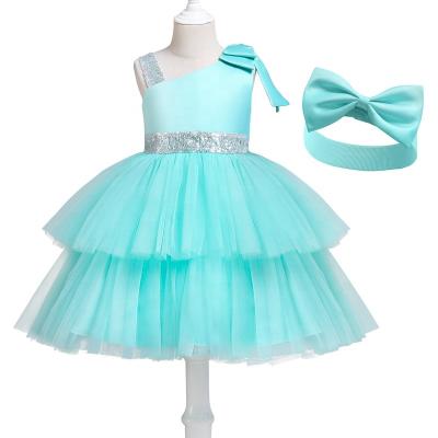 China Turquoise 3-8 Year Old Girls' Princess Wedding Party Tutu Dress Dry Cleaning Sequin Lace Tulle Dress for Kids Children's Party for sale