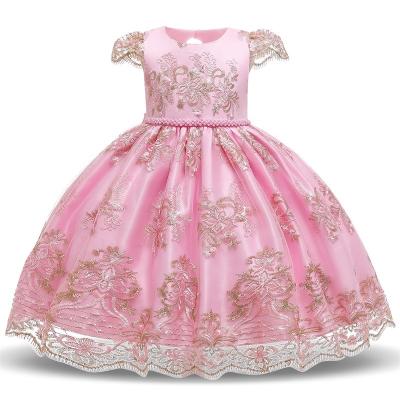 China Dry Cleaning Big Bow Dress For Girls Party Wedding Dress Baby Clothes Dress Lace Princess Skirt for sale