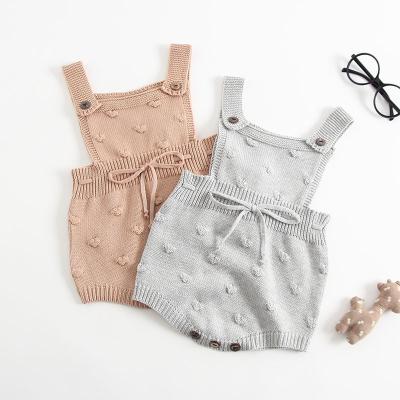 China Wholesale Newborn Cotton Baby Sleeveless 100% Baby Rompers Knitted Babies Rompers for sale