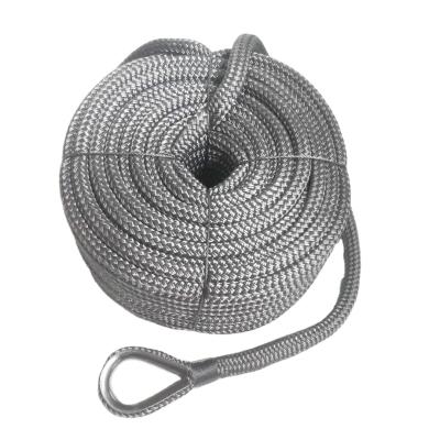 중국 High strength; abrasion resistance and corrosion resistance; 4mm 12mm 16mm 24mm 100m 200m Double Braid Polyester Nylon Rope Anchor Line With 316 Stainless Steel Thimble For Boat 판매용