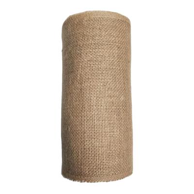 China Viable Natural Color Edge Burlap Sack Cloth Natural Jute Fabric For Sliver Burlap Roll For Bags for sale