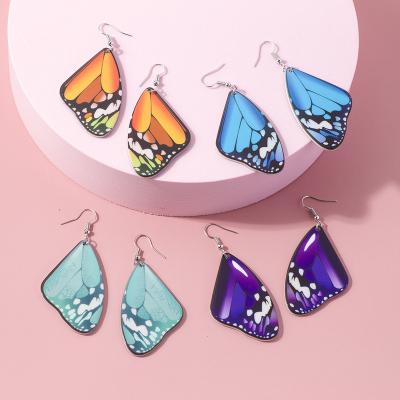 China TRENDY Women's Fashion Jewelry Ear Hooks Personality Exaggerated Natural Butterfly Earrings for sale