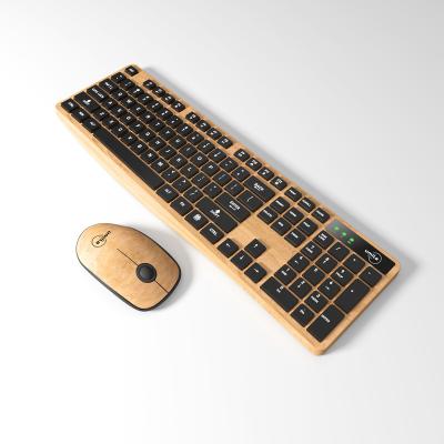 China Wholesale Waterproof Wooden Pattern Factory 2.4Ghz Wireless Keyboard Mouse Combo for sale