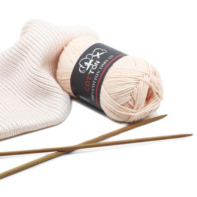 China Sustainable Amazon Customized 50g 8ply 100% Milk Cotton Baby Knitting Yarn for sale