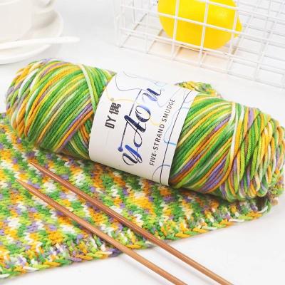 China 100g milk cotton anti-pilling soft warm 5ply knitting yarn varied cotton yarn for hand knitting diy crochet hat fabric for sale