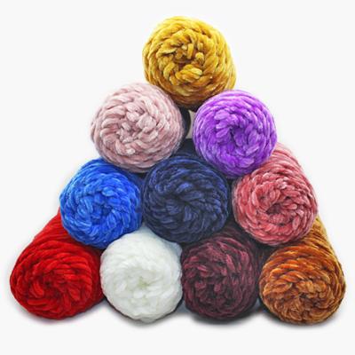 China Hot Sale Polyester 1ply Soft Bulky Filament Chenille Knitting Yarn For Cloth And Scarf for sale