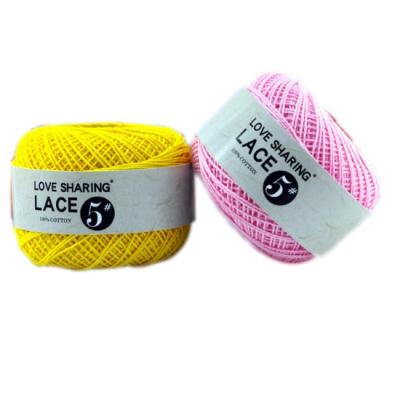 China Viable Free Sample Fresh 100% Cotton Lace Yarn #5 For Crocheting Knitting for sale