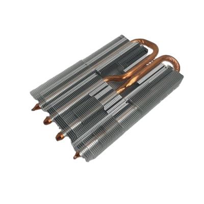 China Aluminum radiator fin heatsink copper tube through cooling fin heat conduction module customization for sale