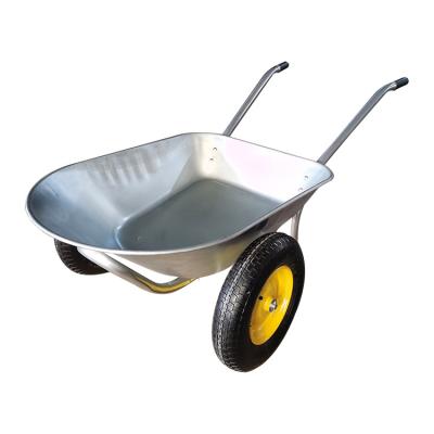 China Hot Selling Products 75 Liter Heavy Duty Construction Stainless Steel Wheelbarrow Tools for sale