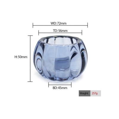 China Voice Light Glass Containers Candle Glass Cup For Tealight Custom Unique Shiny Crystal Thick Ritual Candle Holder Home Decoration FengJun for sale