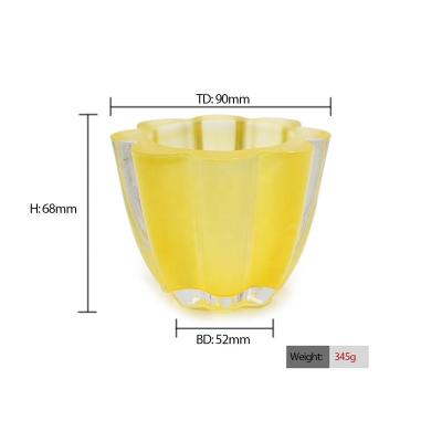 China Wholesale Custom Light Luxury Yellow Candle Holder FengJun Tea Jars Glass Cups Centerpieces for sale