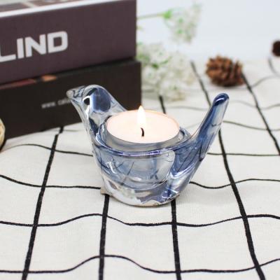 China FengJun selling fancy hot pearlized tea bird shape light candle holder wholesale other candle holders, lanterns and candle jars for sale