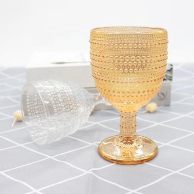 China FengJun Multi-Functional Popular Custom Wholesale Luxury Gold 10oz Gold Wedding Water Wine Champagne Cups Goblets Vintage Thick Glass Drinkware for sale