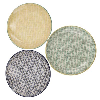 China Sustainable Good Price Food Dish Household Flat Dish Round Dish For Salad Steak Dish for sale