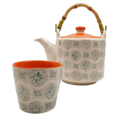 China Viable Wholesale Ceramic Tea Juice Cup Handmade Portable Stoneware Mug for sale