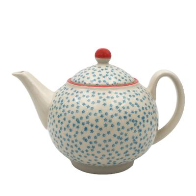 China Viable Starry Sky Teapot Bulk Flower Ceramic Coffee Teapot for sale