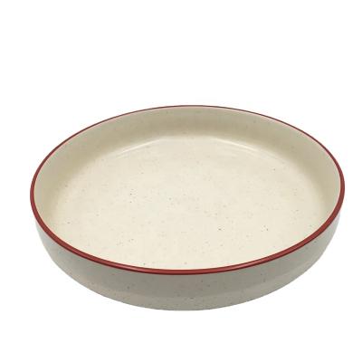 China Sustainable European Wholesale Ceramic White Pie Pan Bakeware Round Style Mold for sale