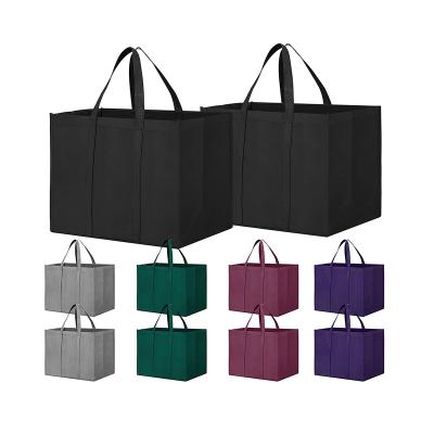 China Wholesale Black Nonwoven Reusable Grocery Bags Eco-Friendly Grocery Bags In Supermarkets Environmentally Friendly for sale