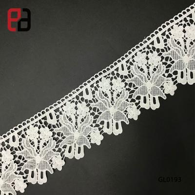 China Water Soluble Guipure Flower Lace Up 15 Yards Sew On Applique Lace Trim Lace Ribbon Tape for sale