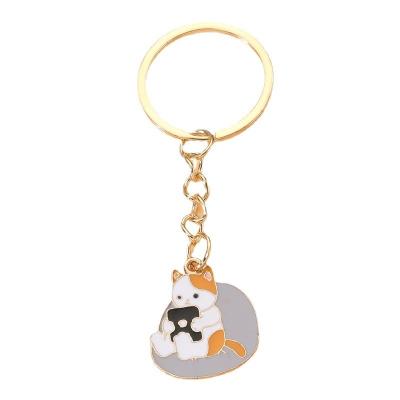 China Durable Cute Cartoon Small Animal Keychain Pendant Cute Cat Alloy Pendant Keyring Box Packaging Accessories for sale