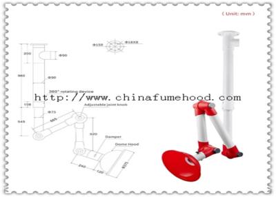 中国 上限の実験室のアルミ合金が付いている適用範囲が広い天井の排気のフードの発煙の抽出器 販売のため