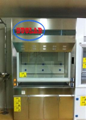 China Automatic Control Ducted Fume Hood Manufacturers with Ducted Exhaust System and 6mm Glass Window for sale