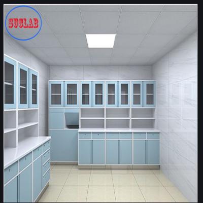 China Hospital Clinic Full Steel Operation Room Disposal Cabinet Adjustable Shelves Three Section Slider for sale