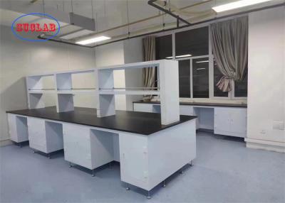 China Adjustable Glass Shelf Chemistry Lab Bench Laboratory Bench Hong Kong With Phenolic Tops Metal Base And Silent Rail for sale