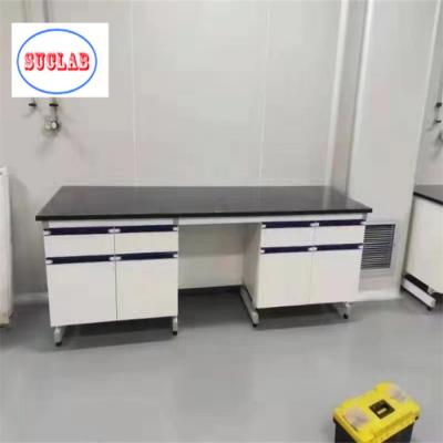 China Steel Wood PP Stainless Steel Chemistry Lab Workbench Hong Kong With Safety Cabinet Storage for sale