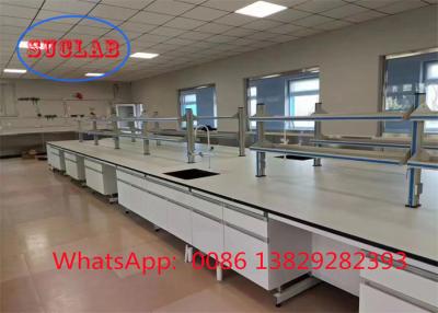 China Multiple Cabinet Chemistry Laboratory Workbenches with C Shaped Frame DTC105 Deg Hinges and Chemical Resistant Laminate zu verkaufen