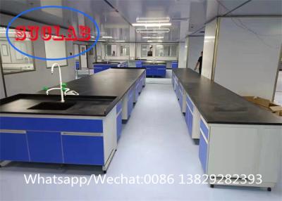 中国 Steel Wood C Frame Chemistry Lab Workbench Laboratory Worktable Manufacturer with Multiple Cabinets 販売のため