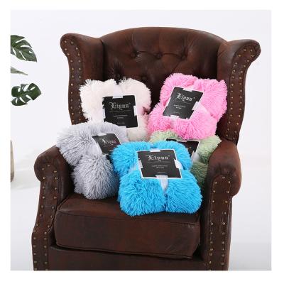 China Home 2020 14 Colors Super Soft Blankets For Beds Shaggy Faux Fur Blankets Winter Warm Comforter for sale