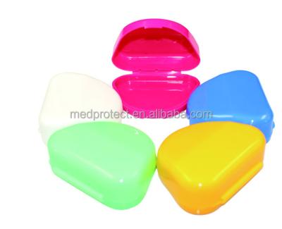 China Stand Up Teeth Various Color Orthodontic Dental Retainer Case / Denture Box / Retainer for sale