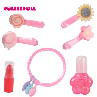 China Kids Cosmetic Toy Beauty Set For Kids Wholesale Pretend Play Makeup Little Girl Pink Kids Cosmetic Toy Children Wooden Play Pretend Makeup Set for sale