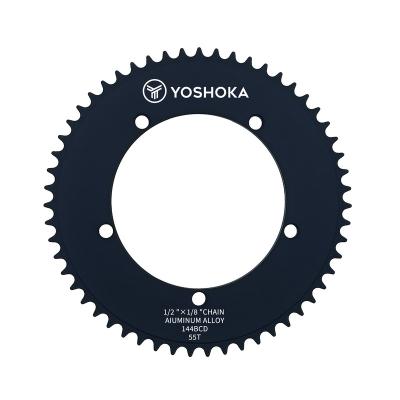 China Mountain Bikes YOSHOKA Fixed Gear Fixed Round Ring Track Bike 49-70T 144 Single Chain BCD MAO Coating Gear Bicycle Chainring Parts for sale