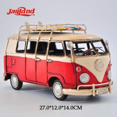 China Decoration Classic Vintage Red Decorative Bus , Jayland Combi Van Model for sale