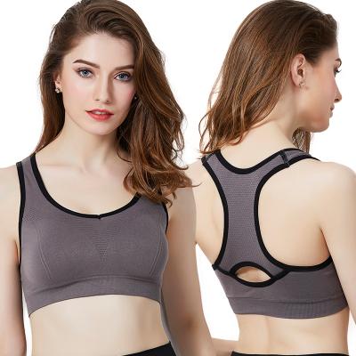 China Breathable Racerback Sports Bras For Women Padded Seamless High Impact Fitness Wireless Gym Yoga Support Activewear Tops for sale