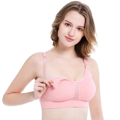 China Seamless Open Mesh Breathable Pregnant Woman Front Maternity Comfort Maternity Lactation Care Breastfeeding Bra for sale