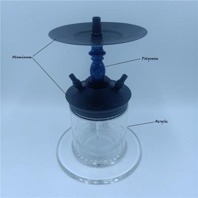 China Wholesale High Quality Shisha Tool Shisha Bar KTV Transparent Shisha Pot Water Pipe Hookah Smoking Smoking Round Shape Two Holes Acrylic Aluminum for sale