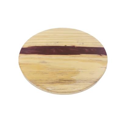 China Factory Durable High Quality Wooden Craft Wooden+Resin Round Plate Craft Round Base For Hookah Shisha for sale