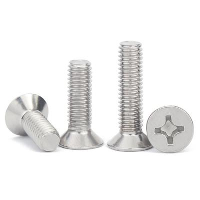 China Housing Buildings DIN 965 ISO 7046 Stainless Steel Cross Recessed Phillips Flat Countersunk Head Screws for sale