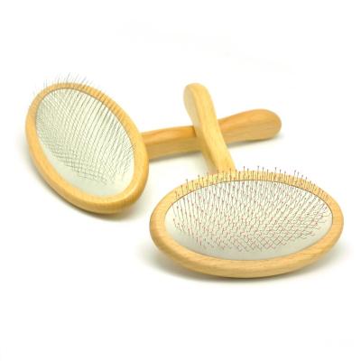 China OEM Cepillo Para Mascotas 97.5g 105x173mm Cat Massage Coated Brush Wooden Dots Baoli Pet Grooming Brush With Dots for Dogs and Cats Comb for sale