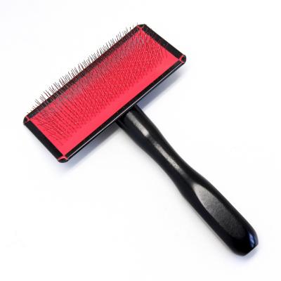 China OEM Cat Dog Grooming Slicker Brush Pet Dog Pin Brush With Wooden Handle Soft Steel Pin Cepillo Pelo Mascota Baoli Dogs and Cats for sale