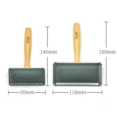 China OEM viable Baoli Sikat Hewan Pet Hair Brush 118x160mm L 66g Logo Lightweight Colorful Long Pin Custom Made Pin Dog Slicker Pet Brush for sale