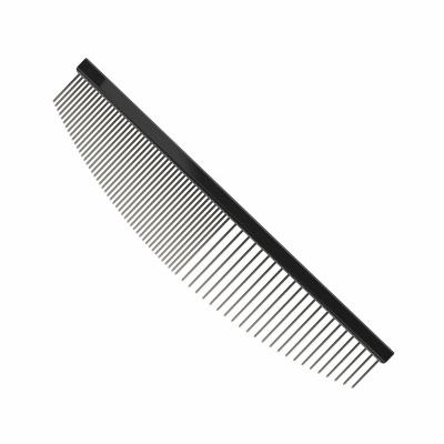 China dog & ODM Mascotas 160x30cm Pet 304 Face Cleaning Comb Peine Para Baoli Cat Grooming Comb Steel Moon Shape Dog With Long And Short Teeth for sale