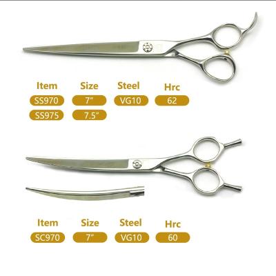 China Viable Leading Grade Japan VG10 Steel Scissors 7 Inch 7.5 Inch Straight Pet Grooming Hair Cutting Shear Blade Dog Scissors for sale