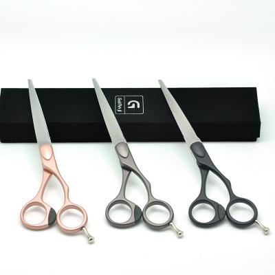 China 7 Inch AUS8 Dog Hair Viable Professional Steel Fine Cutting Straight Grooming Scissors With Sharp Blade for sale