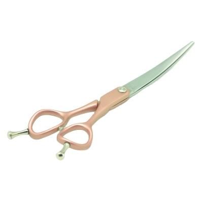 China Durable 6.25 Inch Professional AUS8 Steel Blade Pet Hair Trimming Curved Scissors For Dog Animal for sale