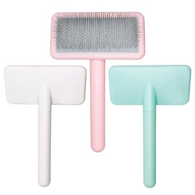 China Baoli Odm Huisdier Borstel 100x155mm Pet Viable Plastic Comb Brush Stainless Steel Pins Grooming Mold Slicker Brush Pet Brush for sale